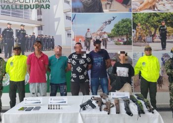 Cinco presuntos miembros del GAO Clan del Golfo fueron capturados con armamento de alto calibre en Valledupar