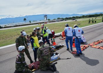 Gobernación del Cesar lideró simulacro de accidente aéreo en Valledupar