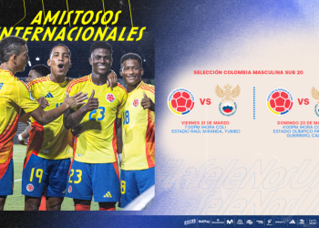 La Selección Colombia Masculina Sub-20 enfrentará a Rusia