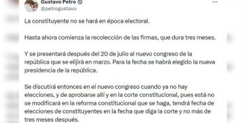 “Ni la elección de la constituyente ni sus reuniones coinciden con las elecciones actuales”: presidente Gustavo Petro
