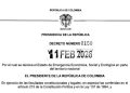 Gobierno declara estado de emergencia económica en ocho departamentos