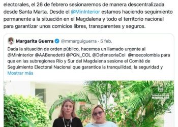 Ministro del Interior confirma Consejo Electoral descentralizado en Santa Marta, tras petición de la Gobernadora Margarita Guerra